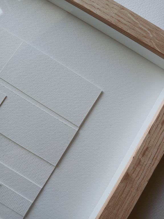 30x30 cm papirværk, hvid, indrammet (4)