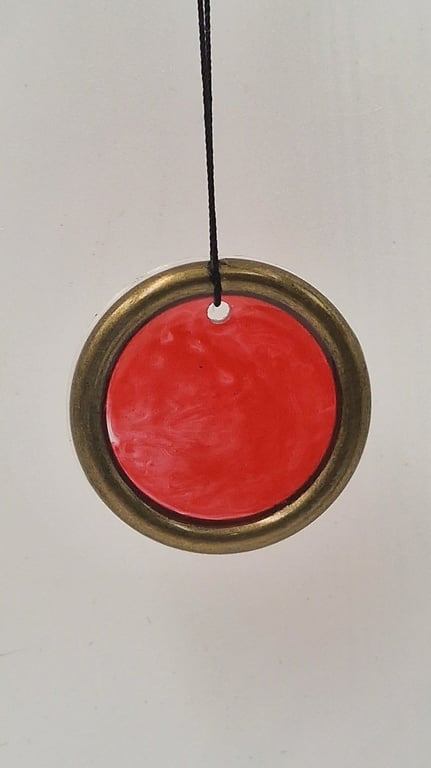 Rødt vindues pynt - ø 3,5 cm