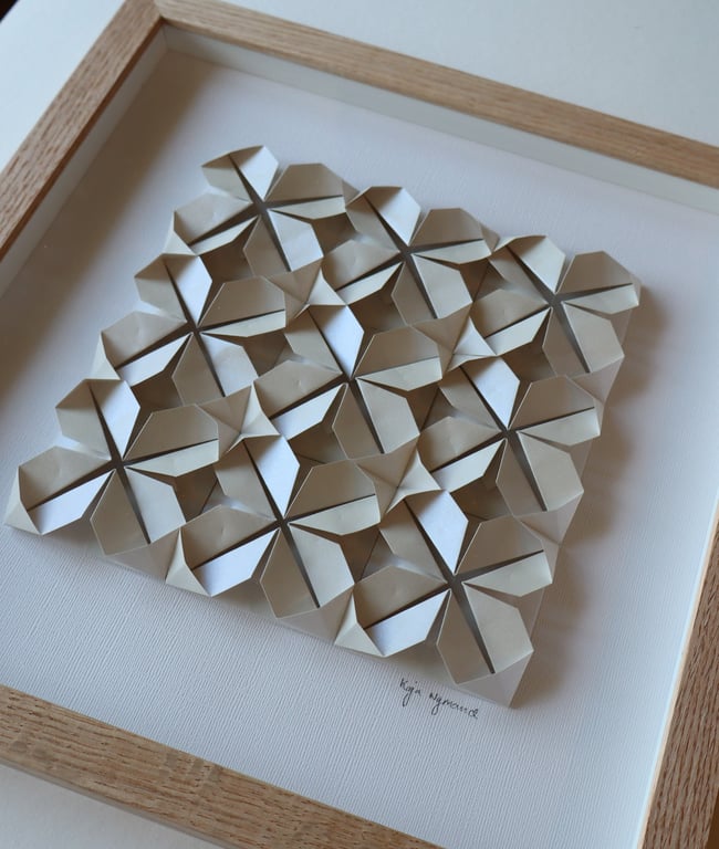 30x30cm foldet papirværk, Indrammet  billede 3