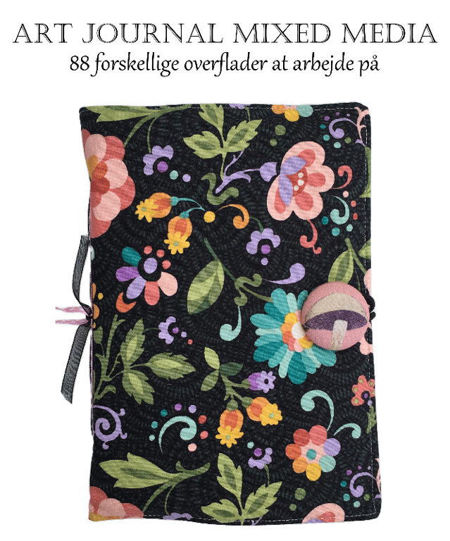 Art Journal - Sort m/ blomster