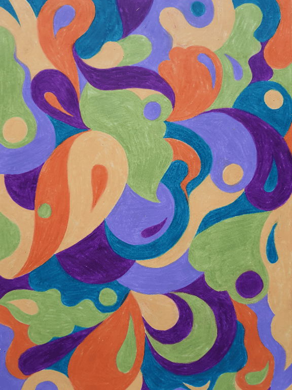 Original vokskridt tegning