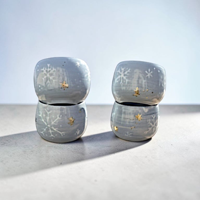 Snefnug – porcelæn og guld billede 2