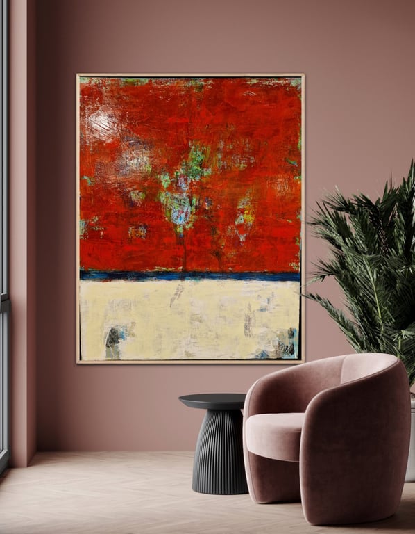 #1298  80 x100 cm med sort ramme  SOLD billede 4