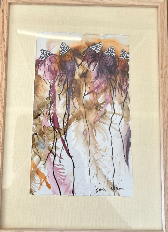 Alcohol ink med revet kant. Nr 1