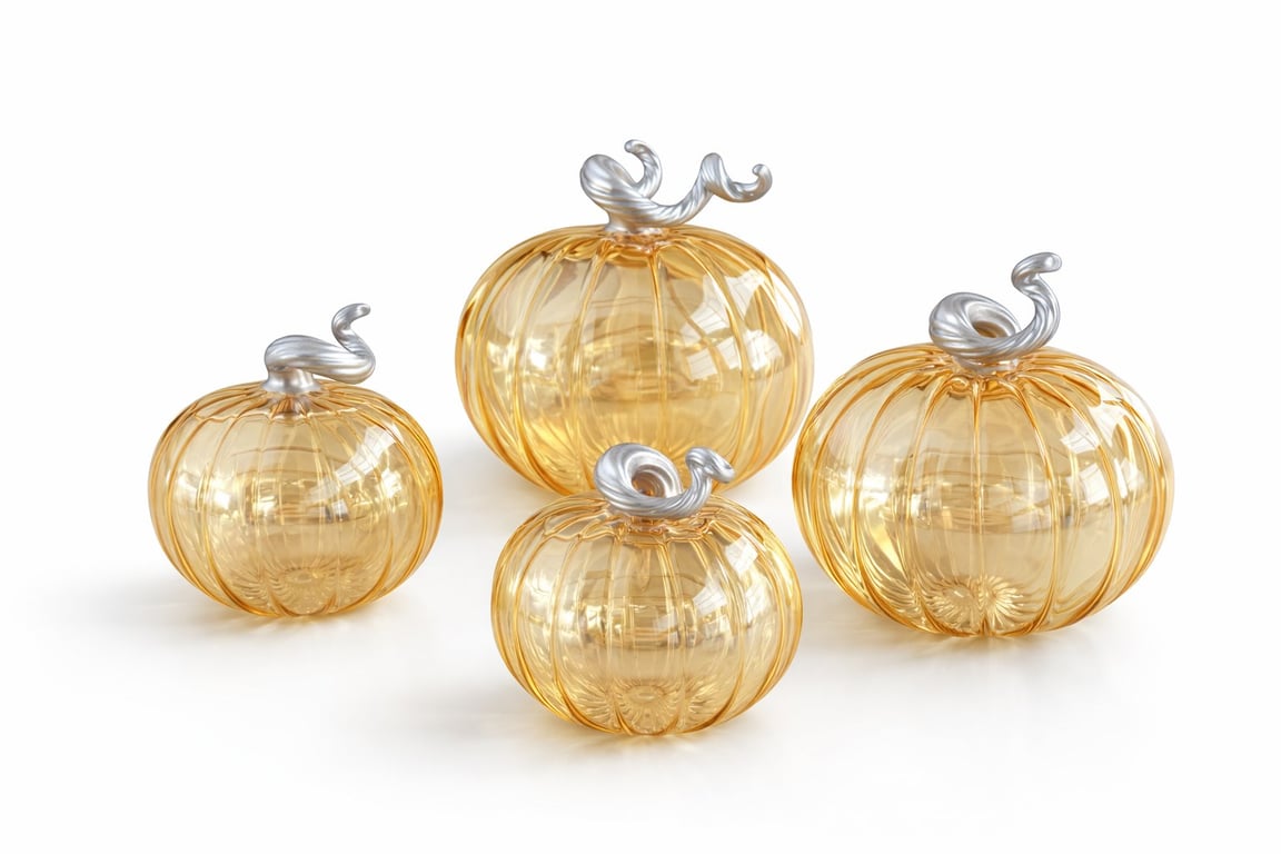 GRÆSKAR - AMBER MED HVIDGULD - SÆT MED 4 STK.