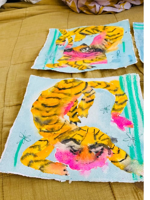 Kollektion på 4 -spirrevip tigere