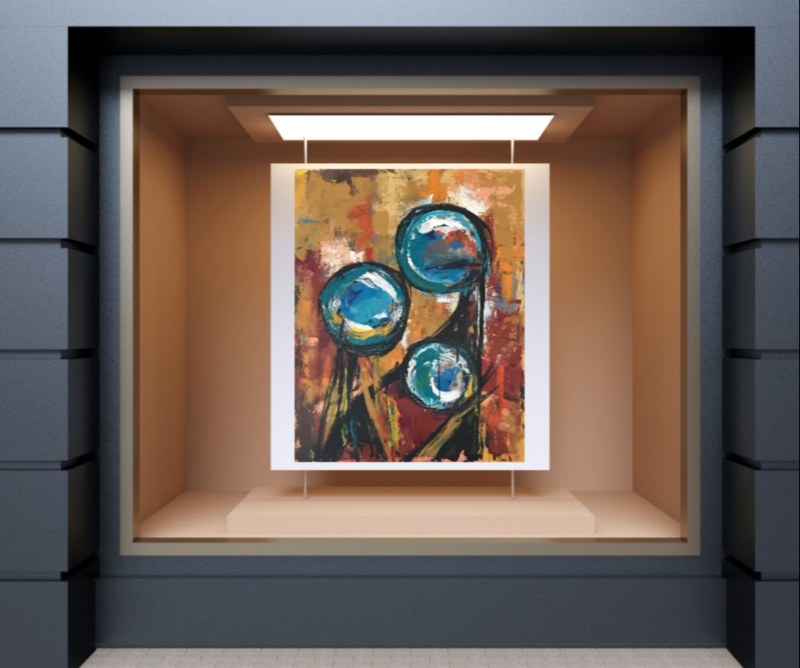 #1107 Unik Kunstmaleri Olie 80 X 100 cm billede 5
