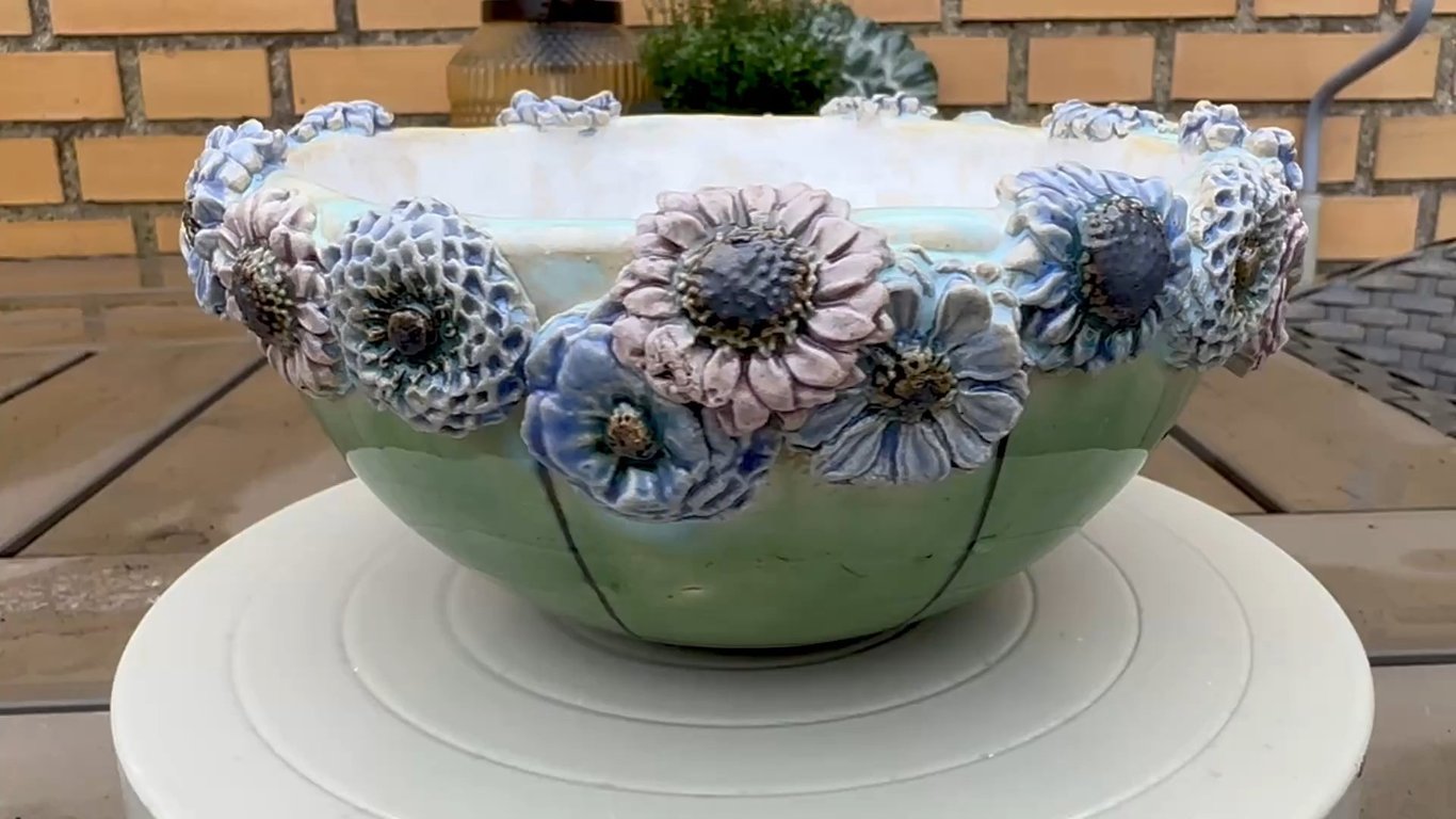 Stor blomsterskål billede 3