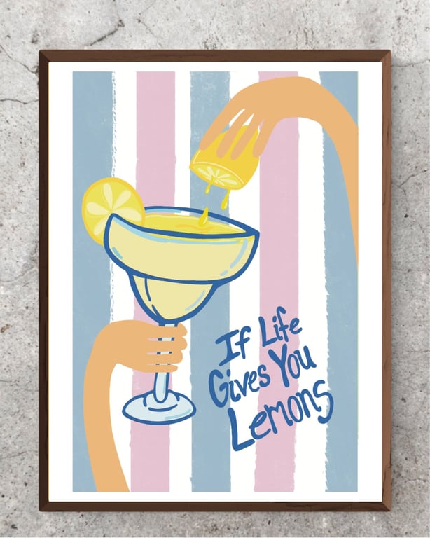Plakat: if life gives you lemons Rosa billede 2