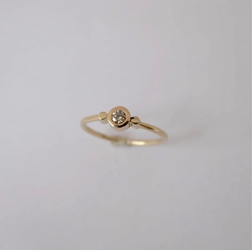 Ava ring 14 K guld med champagne diamant (3)