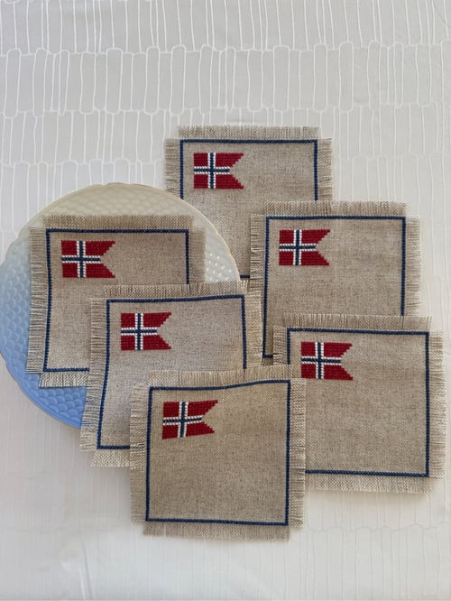 2057-NO Bare flagg servietter ca. 17 x 17 cm. (2)