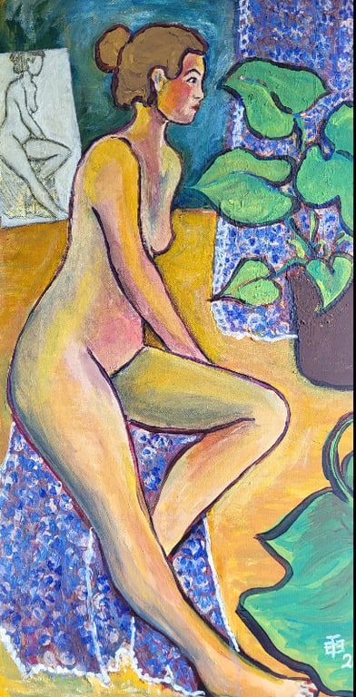 Qroquis - akryl på lærred - 40 × 80 cm 