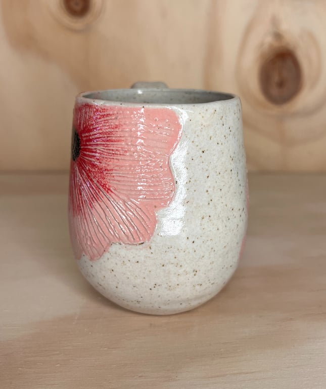 Kop med sommerblomst rød/lyserød billede 3