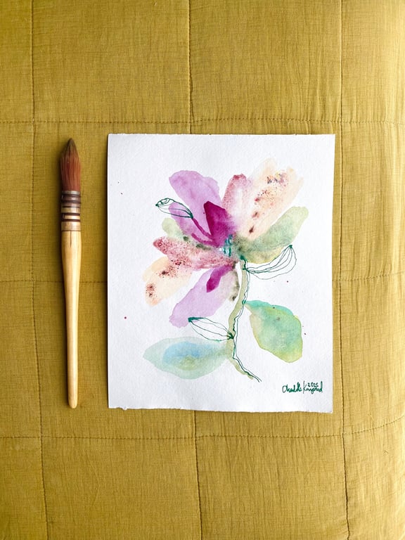 Vilde enkle blomster - kollektion på 4