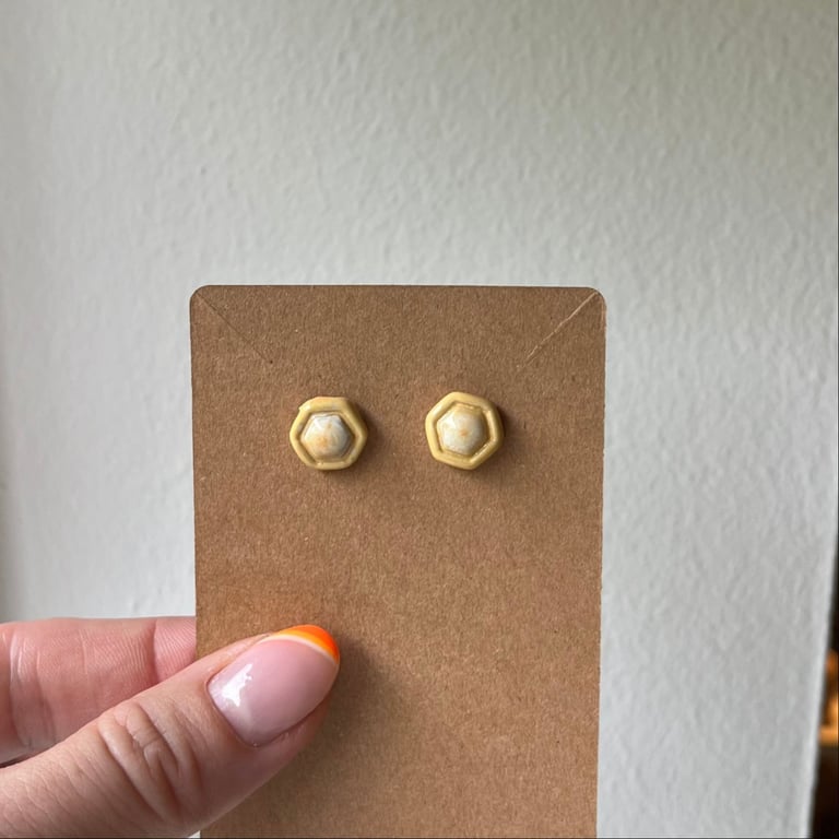 Blå og gul/orange Ørestikkere billede 4