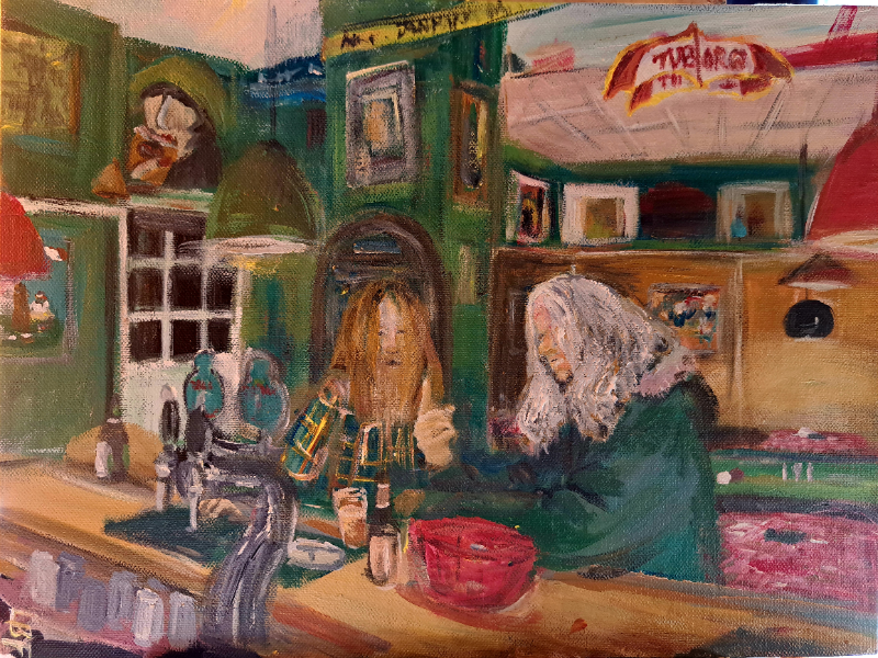 Hår- på Cafe Erik, 40x30, akryl 