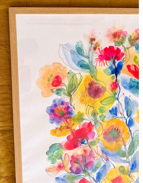 Agnes - Kæmpe blå - original akvarel (4)