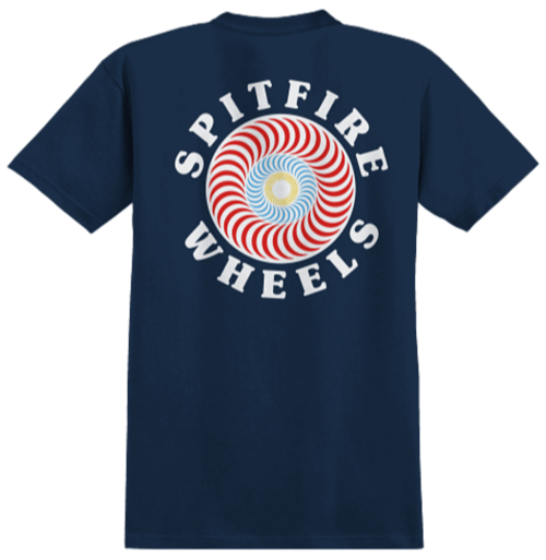Spitfire O.G. T-shirt, Dark Navy w. Multi Color Swirl, Str. L  (4)