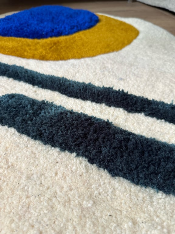 Tuftet gulvtæppe – Abstrakt kunst – Blanding af uld og akryl  billede 6