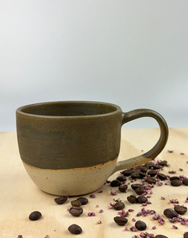 Brun lava kop med hank  billede 2