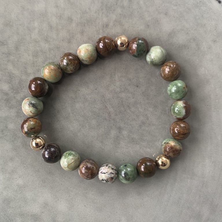 Grøn opal armbånd 8mm billede 2
