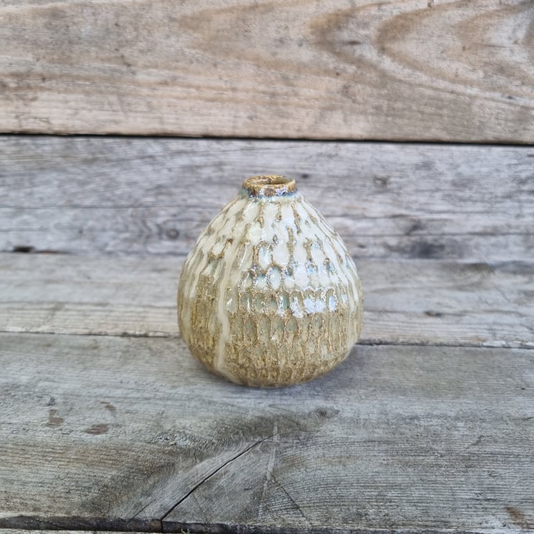 Vase i brun beige glasur 