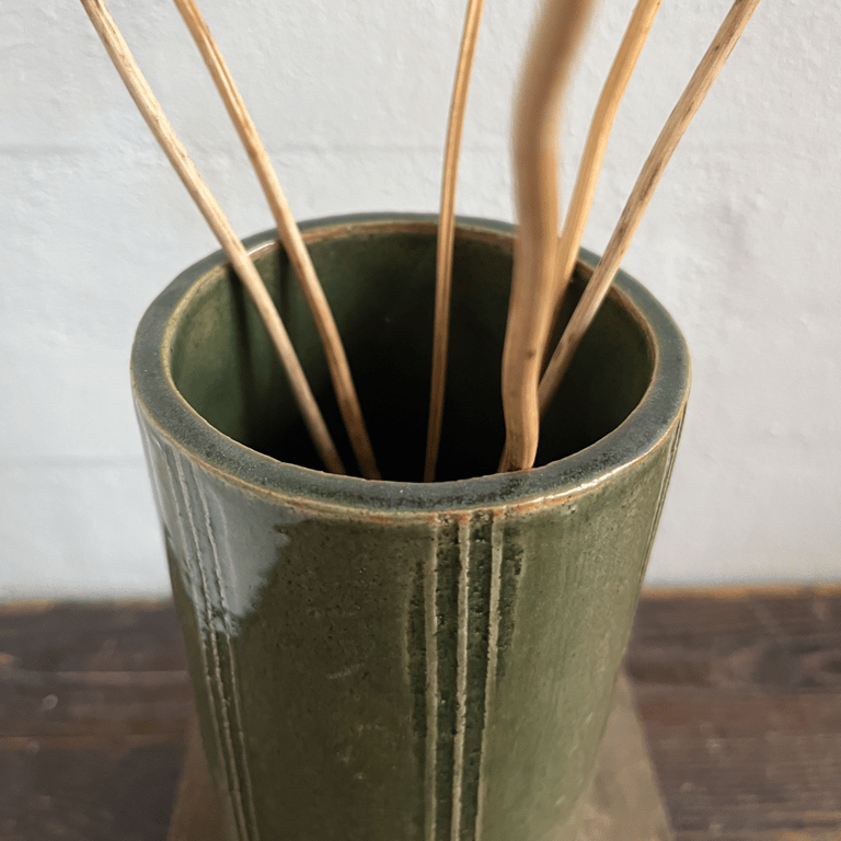 Vase, mosgrøn, 19 cm billede 2