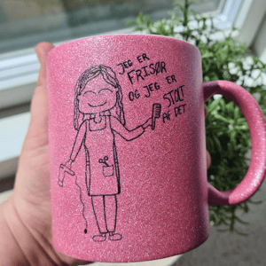 Krus: Jeg er frisør og jeg er stolt af det Pink Glimmer – produktbillede