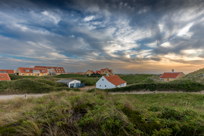 Udsigten over Gammel Skagen en smuk sommerdag