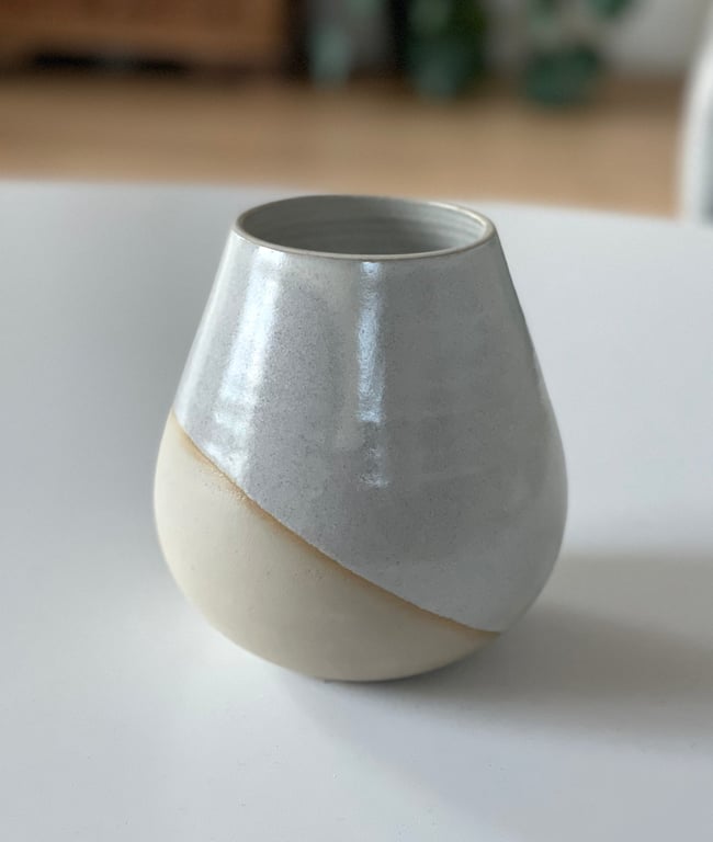 Vase, creme - 14 cm billede 2