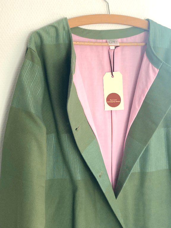 Klassisk frakke i flaskegrøn billede 3