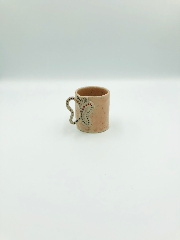 Lille dåbskop med sommerfugl - pink 