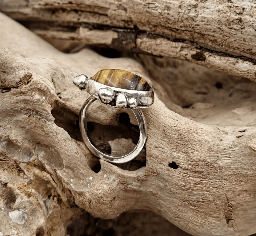 Unika tigerøje ring. billede 2