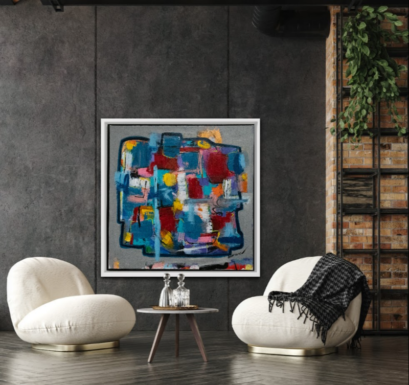 #1118 Maleri 100X100 cm billede 5
