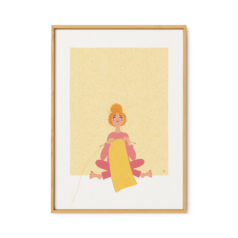 Solgul hjemmestrik – plakat billede 2