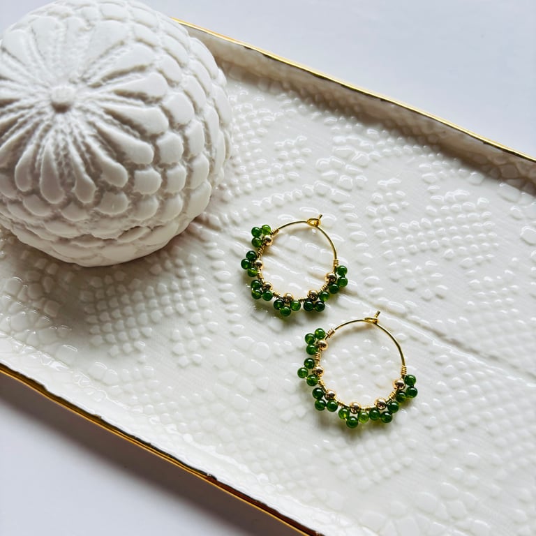 ØRERING EVA GRØN JADE billede 2