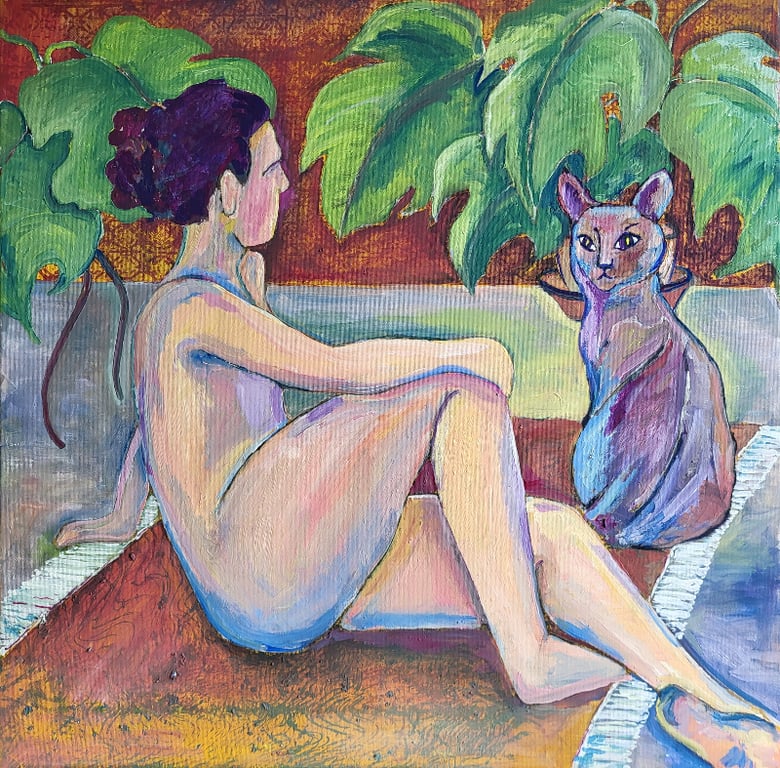 Qroquis - akryl på lærred - 80 x 80 cm 