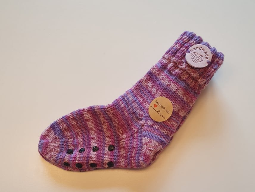 Skridsikre uldsokker størrelse 22-23