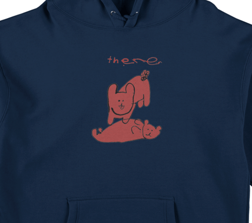 There, My Pet, Hoodie, Navy w. red/black Print, Str. S & M (2)