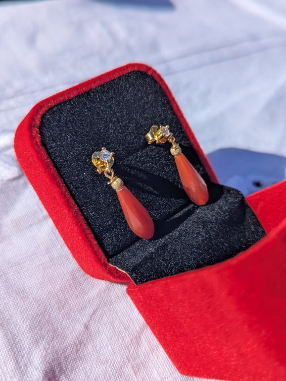 Orange facetterede dråber  billede 2