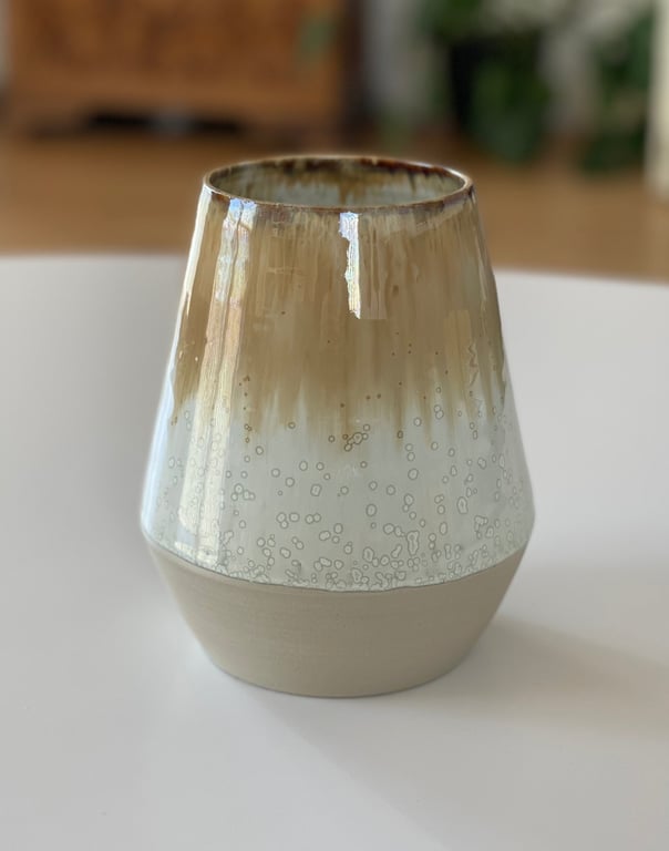 Vase, creme/karamel - 17 cm