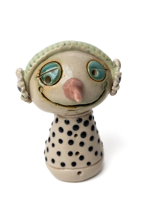 Vinterpige m hørebøffer/blomster