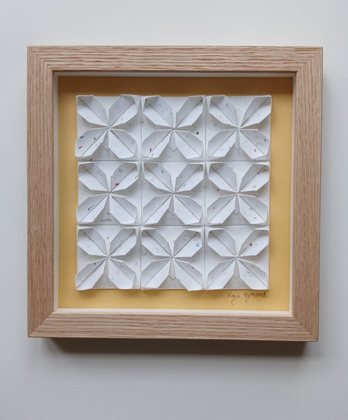 20x20cm foldet værk, tivoli, banana, indrammet