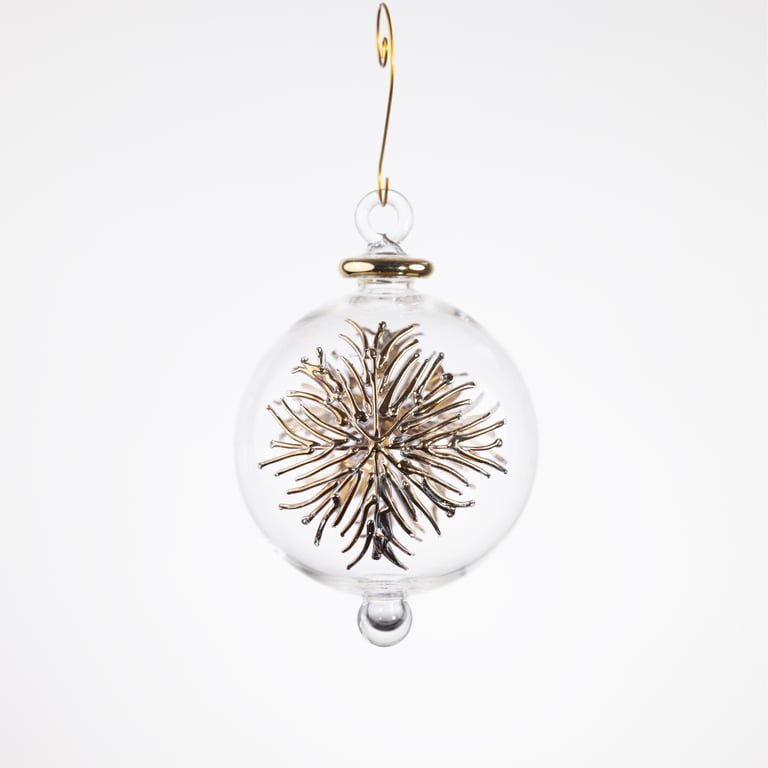 JULEKUGLE DESIGN 1014 KRYSTAL MED GULD ELLER HVIDGULD billede 3