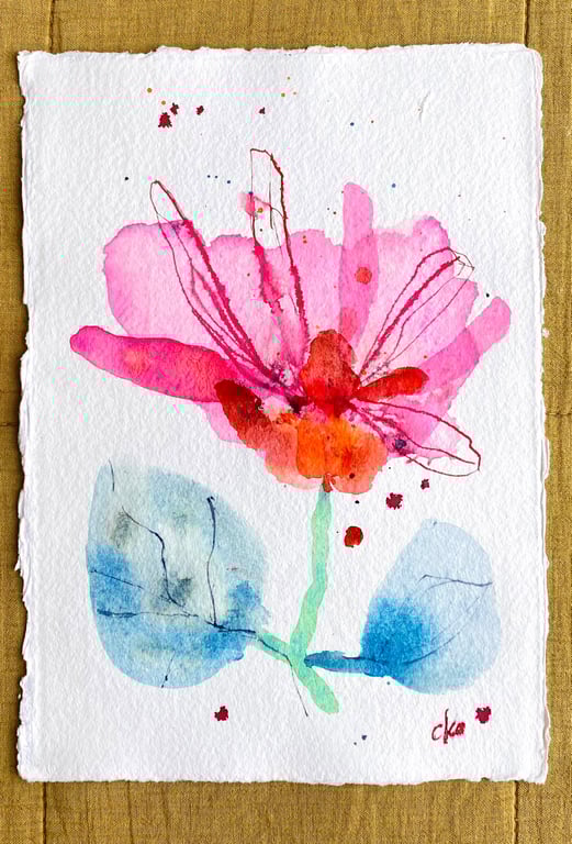 Pink single blomst #1 billede 5