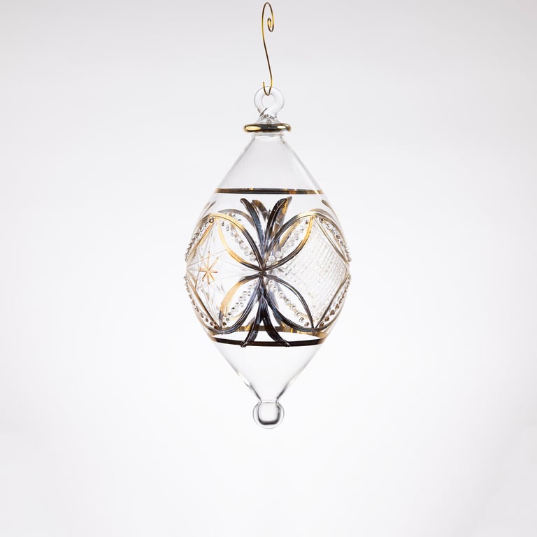 JULEKUGLE DESIGN 1028 KRYSTAL MED GULD