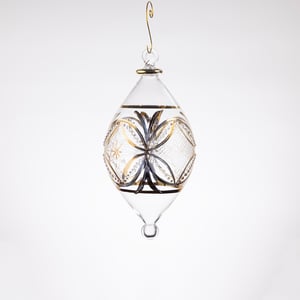 JULEKUGLE DESIGN 1028 KRYSTAL MED GULD – produktbillede