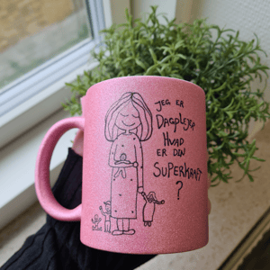 Krus: jeg er dagplejer, hvad er din superkraft Pink Glimmer – produktbillede