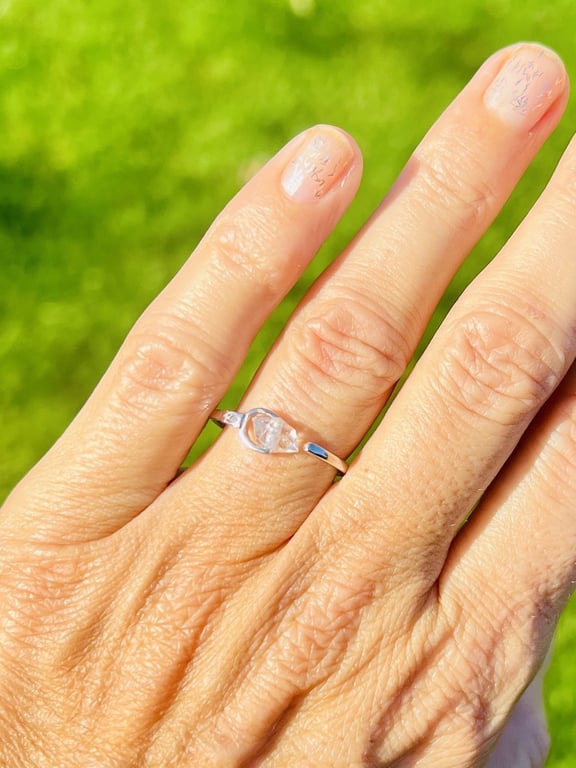 Beyou ring med en Herkimer diamant nr 6 billede 2