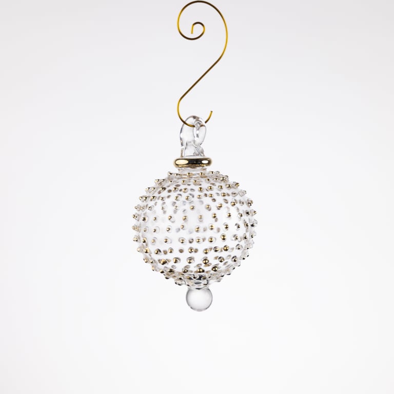 JULEKUGLE DESIGN 1006 KRYSTAL MED GULD ELLER HVIDGULD